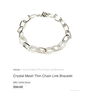 Crystal Mesh Thin Chain Link Bracelet